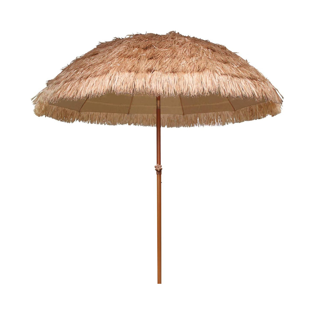 AMMSUN 7.5ft Hula Thatched Tiki Patio Beach Umbrella Hawaiian Style 10 Ribs UPF 50+ with Tilt Carry Bag