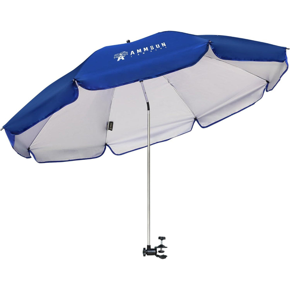 AMMSUN 52 inches Chair Umbrella with Universal Clamp,Blue