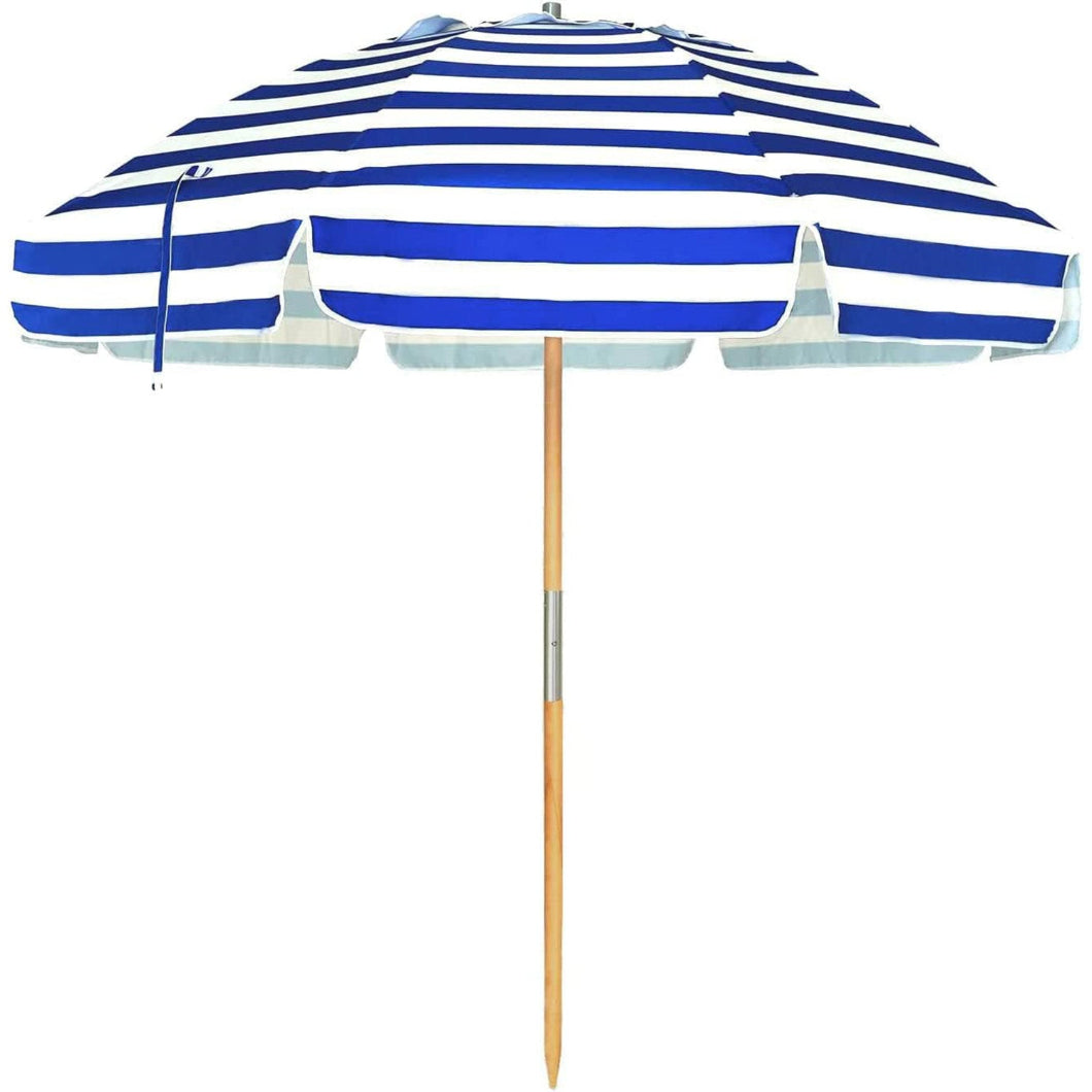 AMMSUN 7.5ft Commercial Grade Beach Umbrella,Blue Strips - AMMSUN Beach Umbrella for sombrilla de playa