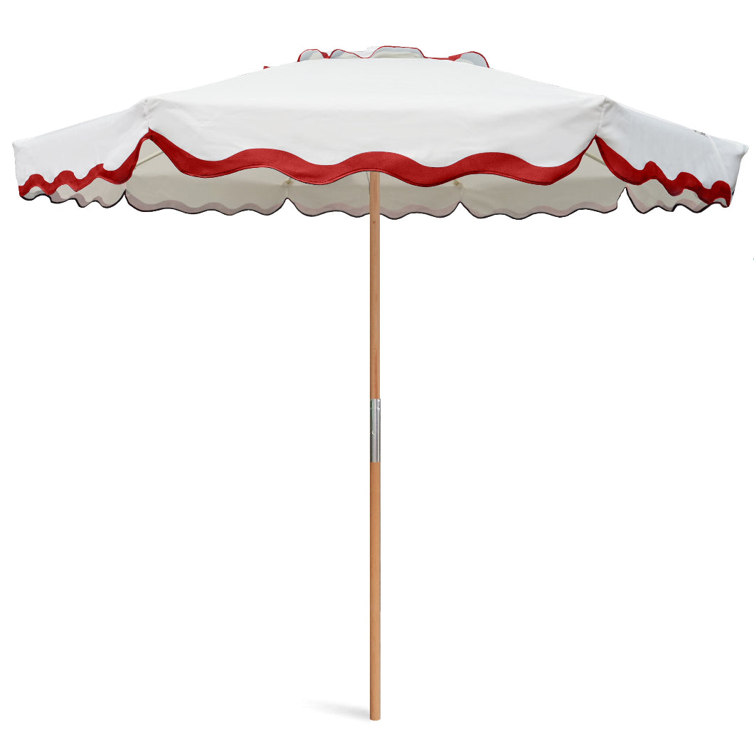 AMMSUN 7.8ft Beach & Patio Umbrella,Red flaps,White - AMMSUN Beach Umbrella