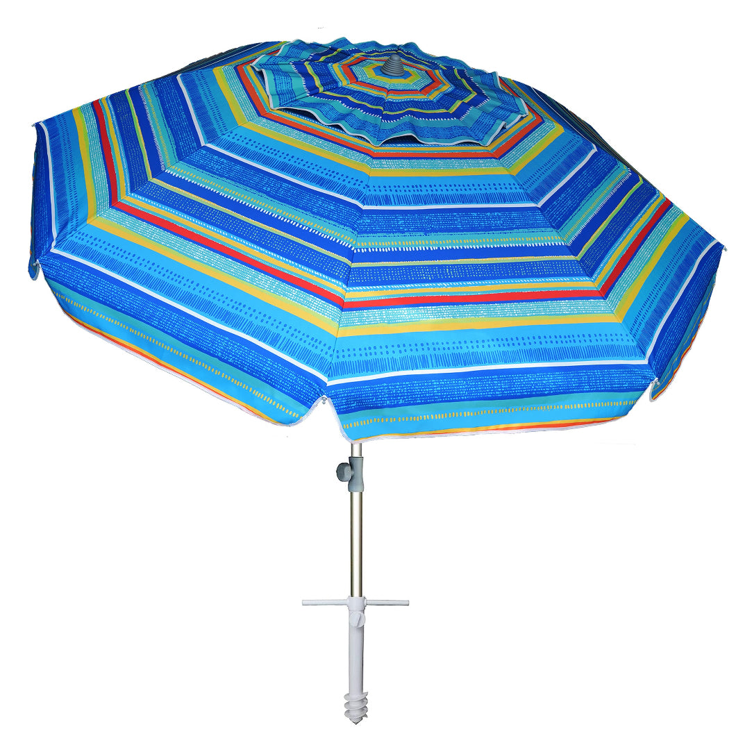 AMMSUN 7ft Beach Umbrella With Sand Anchor,Mariana's Tear Green - AMMSUN Beach Umbrella