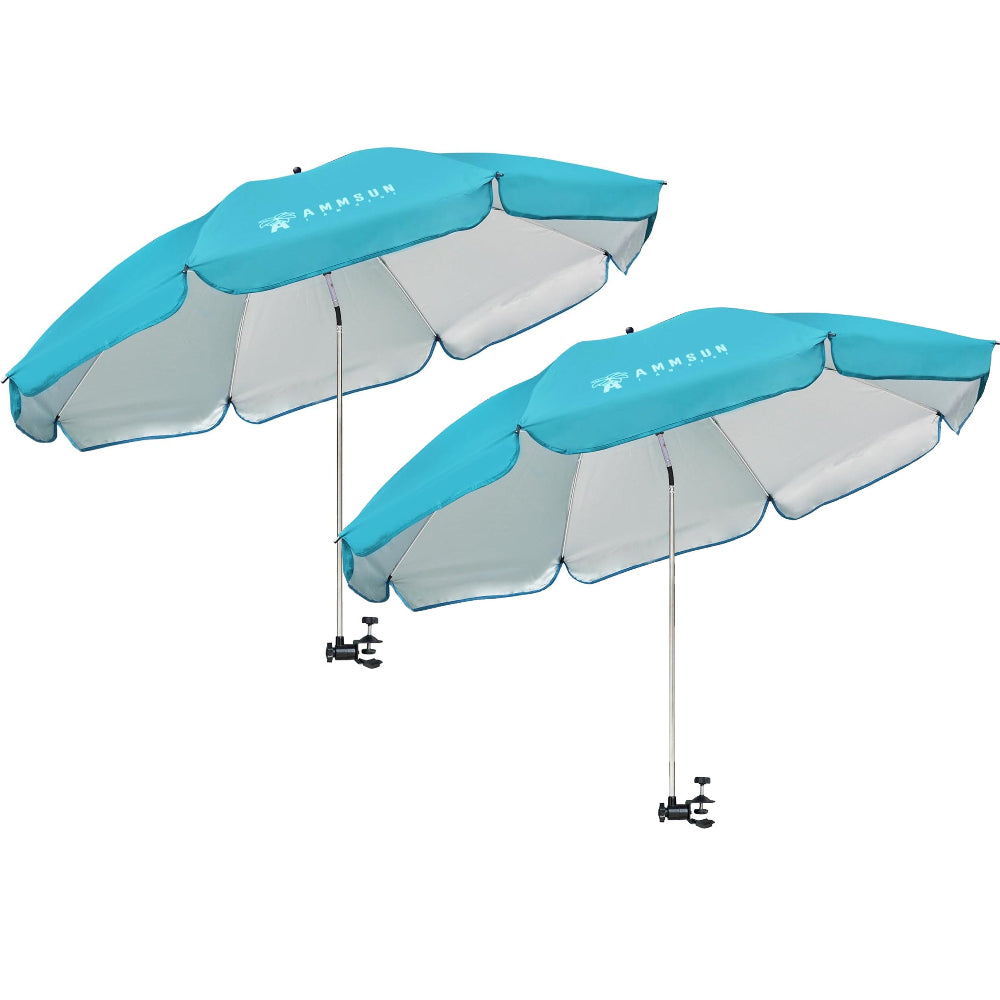 AMMSUN 52 inches Chair Umbrella with Universal Clamp,Sky Blue,2 PCS