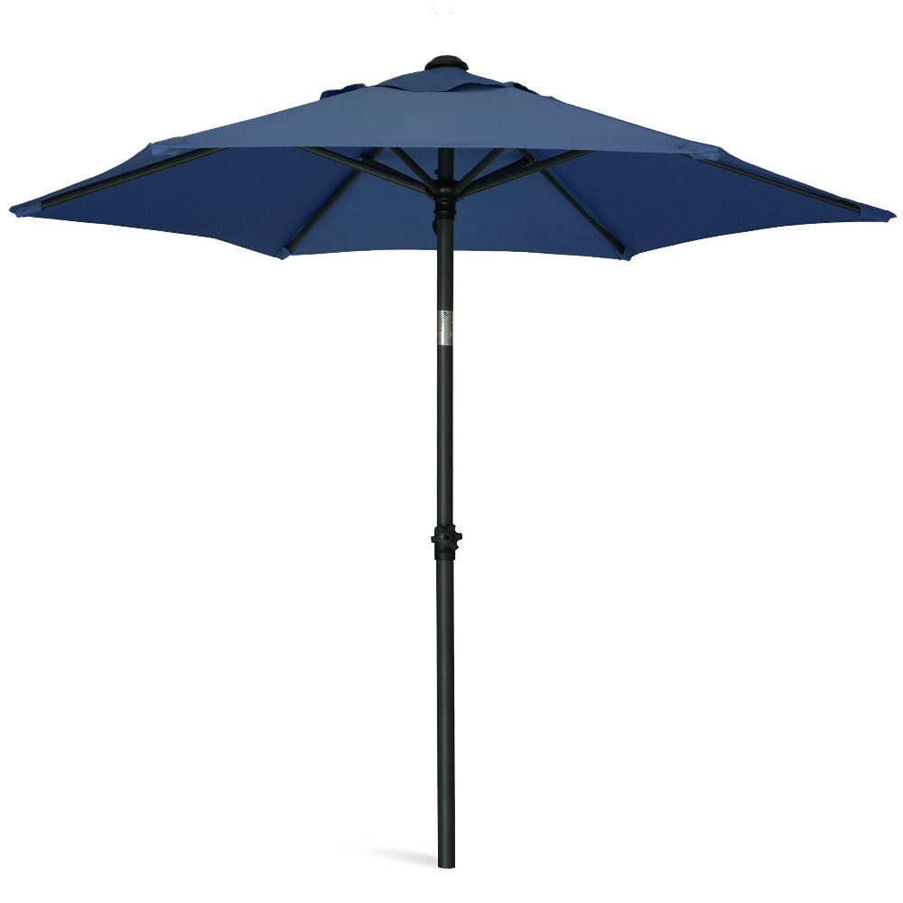 AMMSUN 6ft Patio Table Umbrella,Dark Blue - AMMSUN Beach Umbrella for Deck, Lawn, Garden, Backyard & Pool