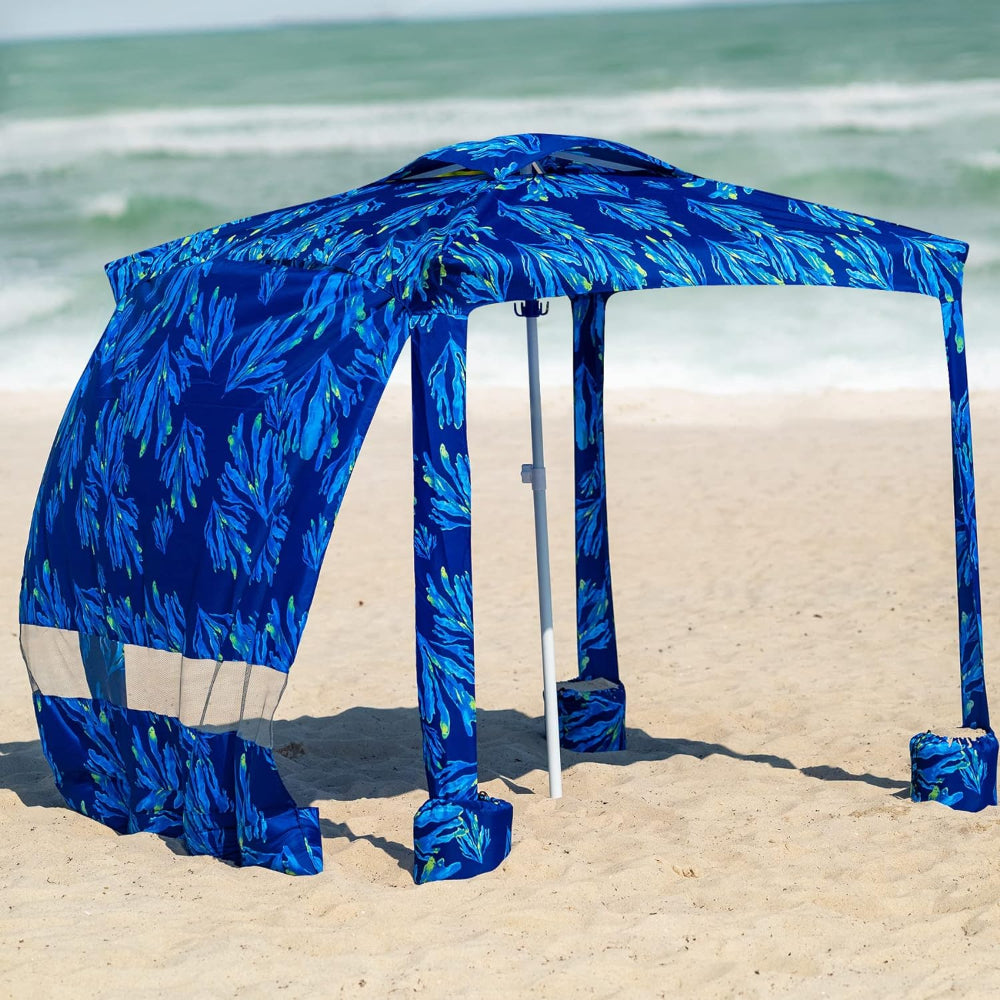 Additional privacy sunwall for AMMSUN 6.2'×6.2' beach cabana,Blue Paint