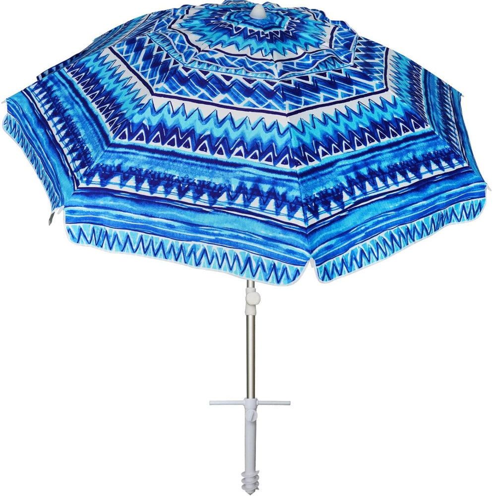 AMMSUN 6.5ft manhattan wave tilt patio umbrella foldable beach umbrella with sand anchor