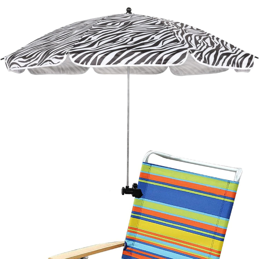 AMMSUN 43 inches Chair Umbrella with Universal Clamp,Zebra