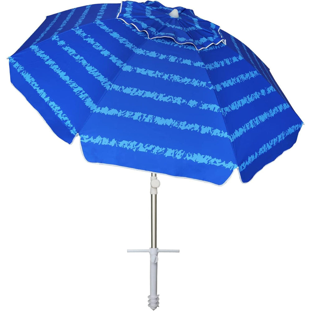 AMMSUN silence blue Beach Umbrellas for Sand Heavy Duty Wind Portable, 6.5 ft beach umbrellas heavy duty wind portable with sand andhor 