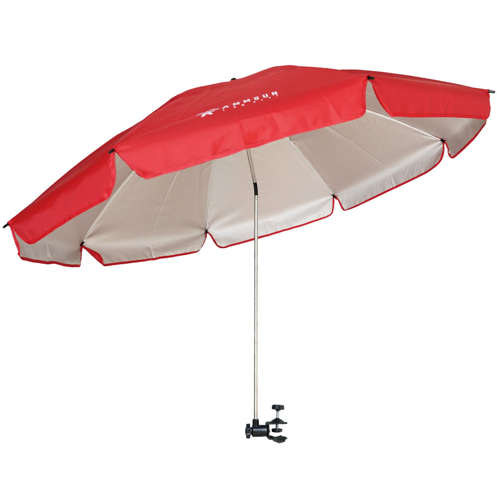 AMMSUN 52 inches Chair Umbrella with Universal Clamp,Red