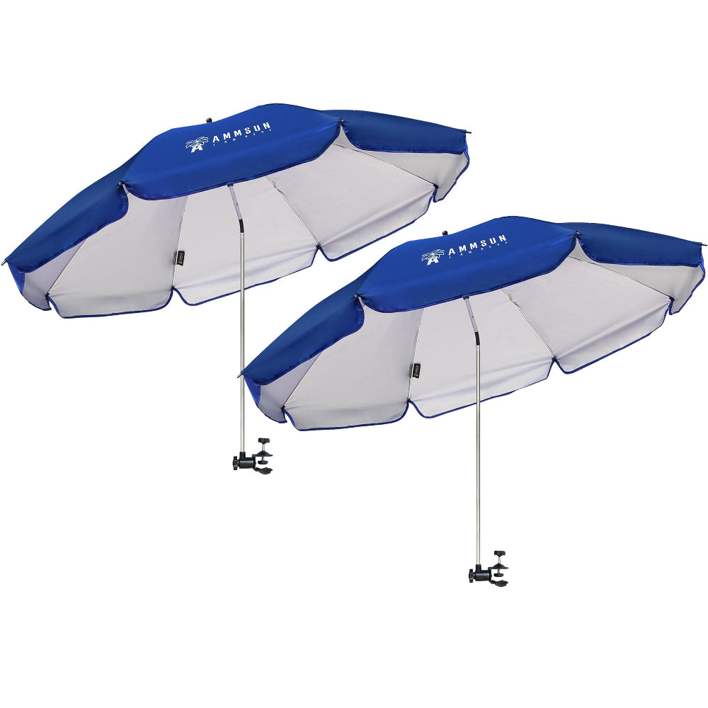 AMMSUN 52 inches Chair Umbrella with Universal Clamp,Blue,2 PCS