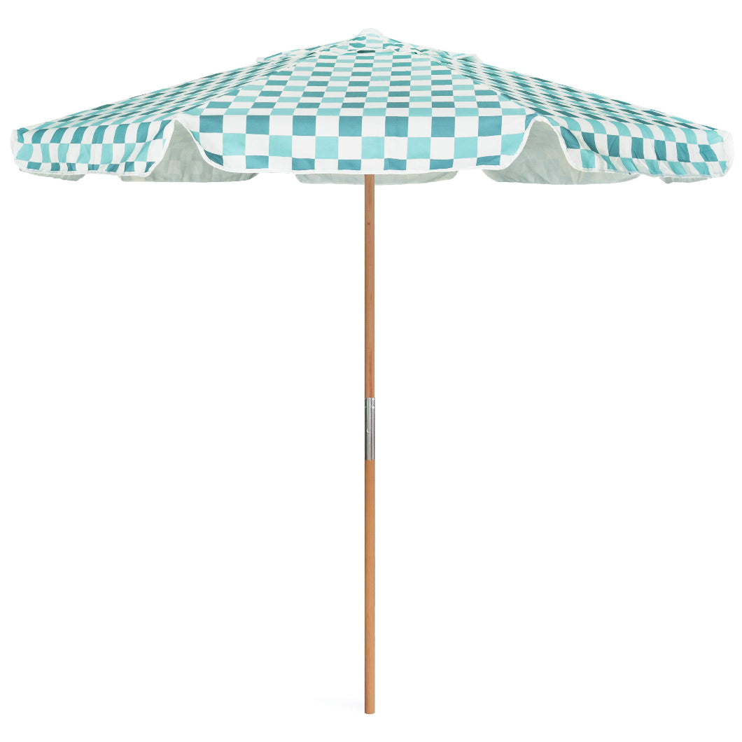 AMMSUN 7.8ft Beach & Patio Umbrella,Green check - AMMSUN Beach Umbrella