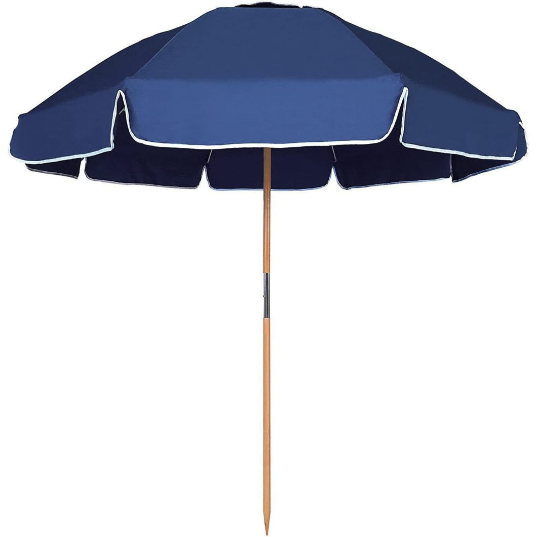 AMMSUN 7.5ft heavy duty high wind commercial grade patio beach umbrella with air vent ash wood pole