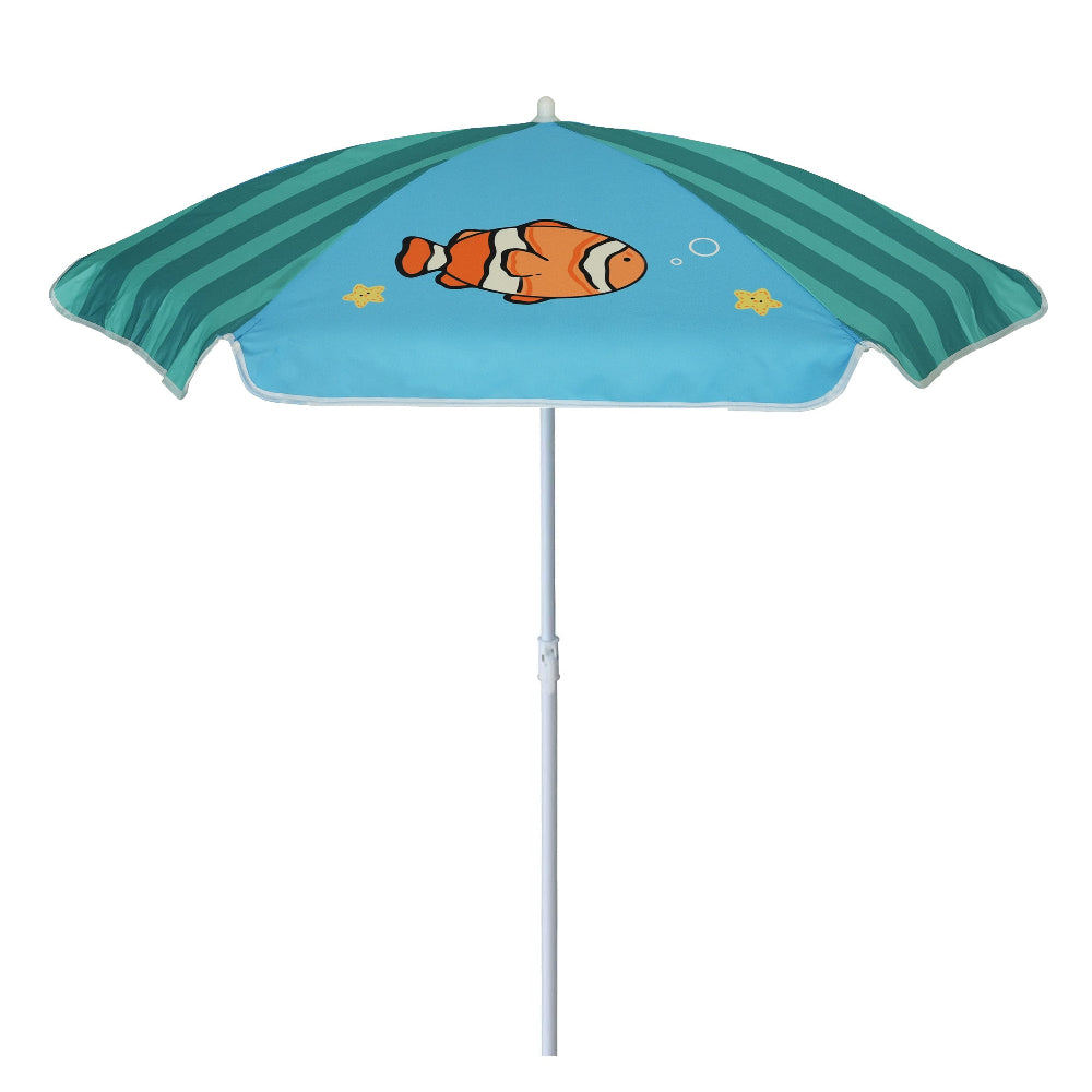 AMMSUN 47inches/5ft Green Clownfish  Beach Umbrella for Sand and Water Table Kids Durable Umbrellas for children Outdoor Play Shade