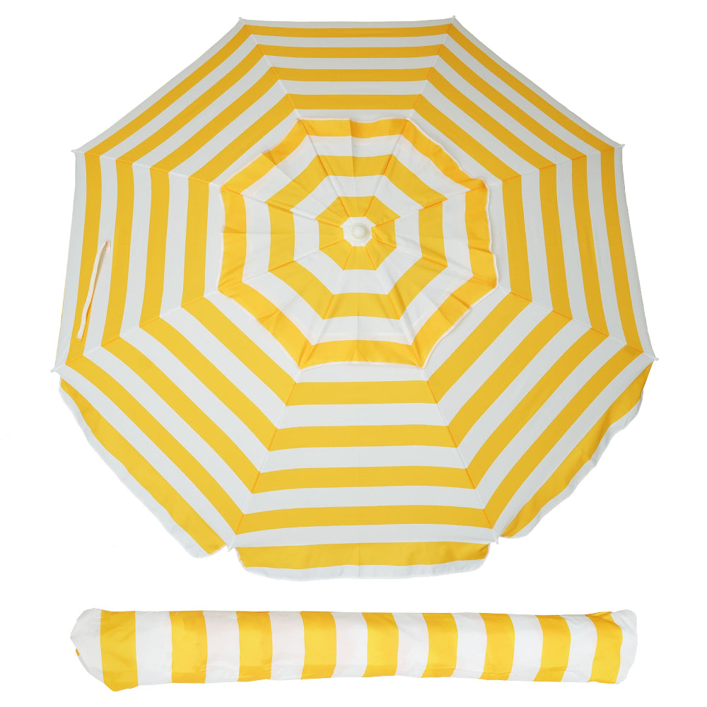 AMMSUN 6.5ft multicolor yellow heavy duty beach umbrella with tilt Sun Shelter for Patio Garden Beach Pool Backyard