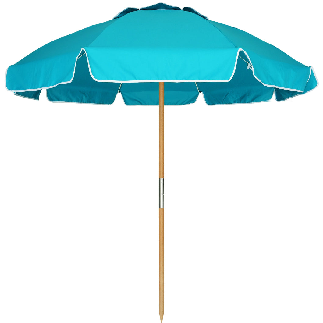 AMMSUN 7.5ft Heavy Duty HIGH Wind Beach Umbrella Commercial Grade Patio Beach Umbrella Turquoise