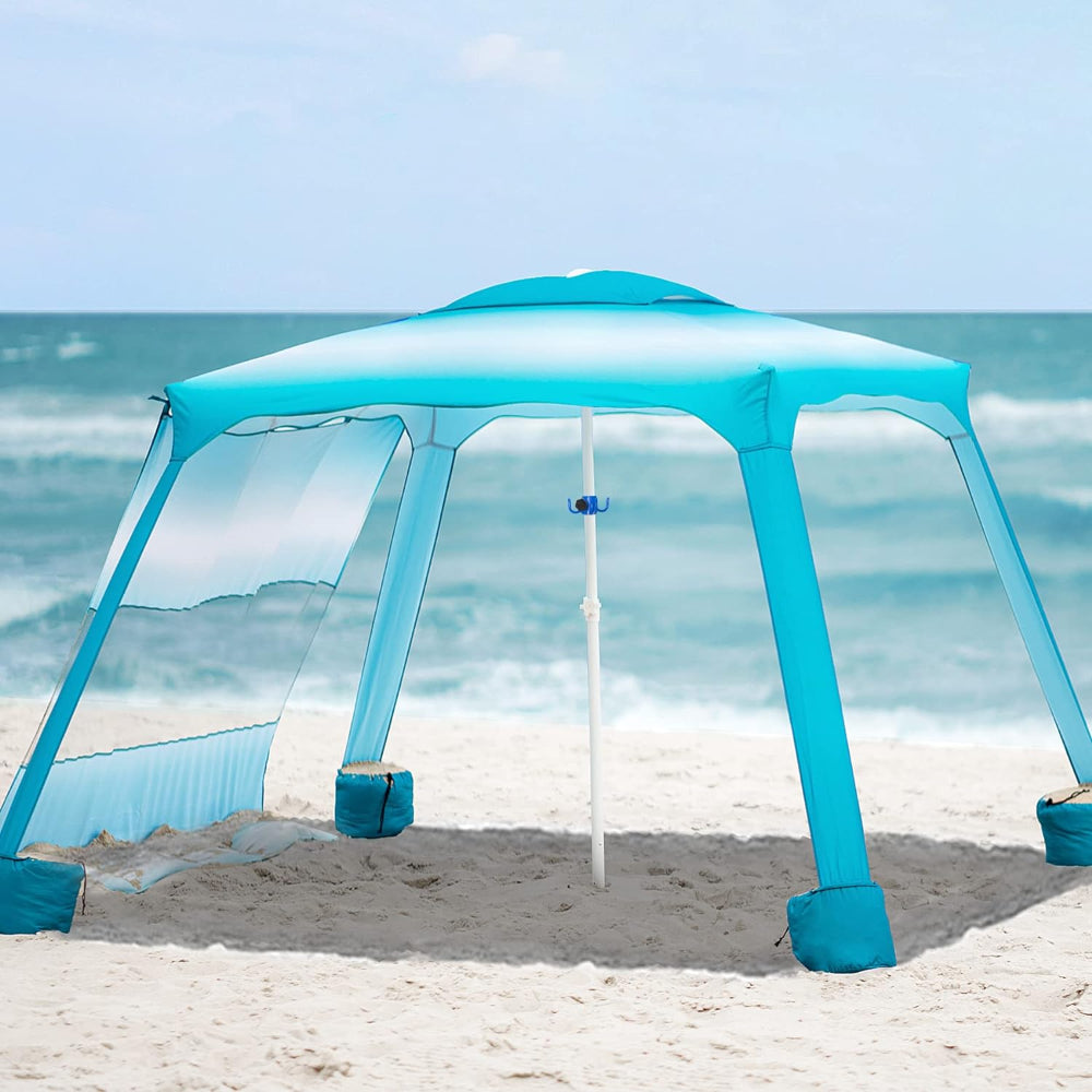 Additional privacy sunwall for AMMSUN 6.2'×6.2' beach cabana,Gradient Blue