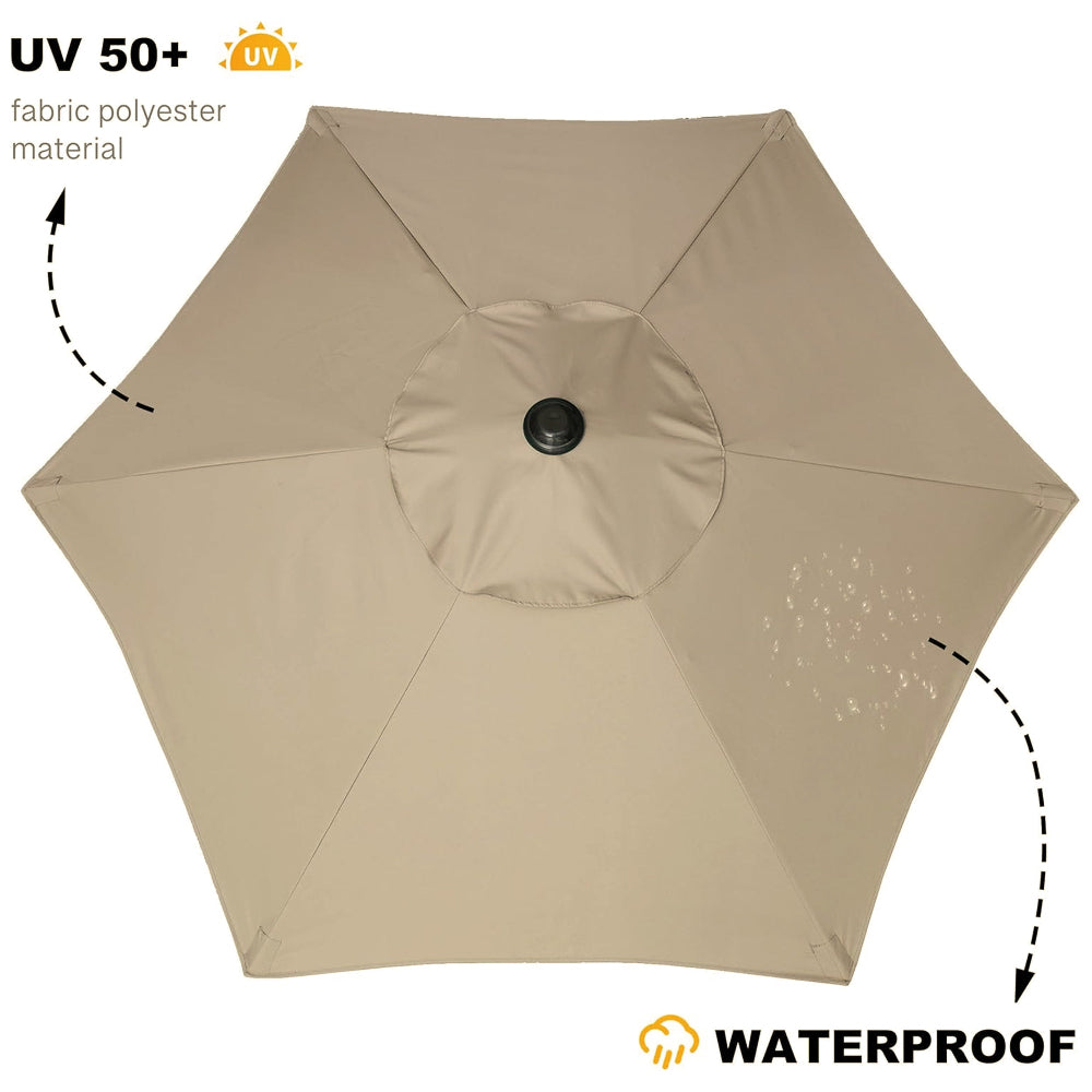 AMMSUN 6ft tan umbrella for patio small outdoor umbrella has uv 50+ protection and waterproof fabric