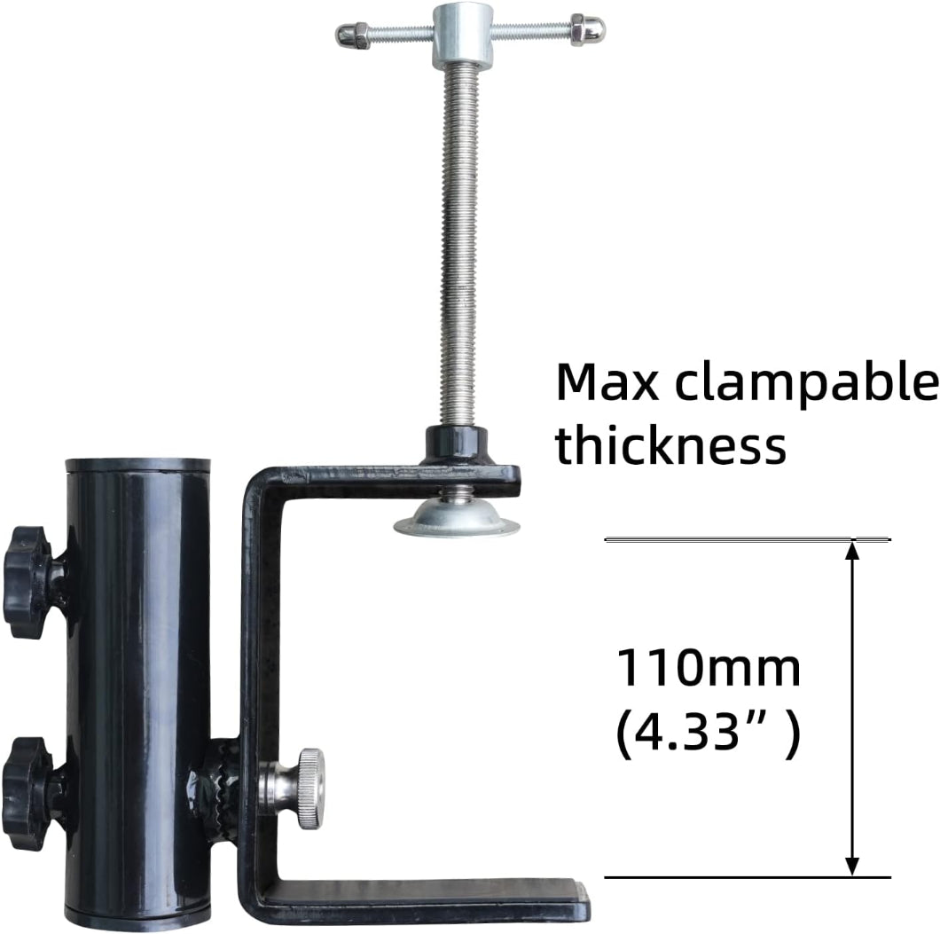 AMMSUN black umbrella clamp is equipped with a 12cm/4.72'' wide clamp opening