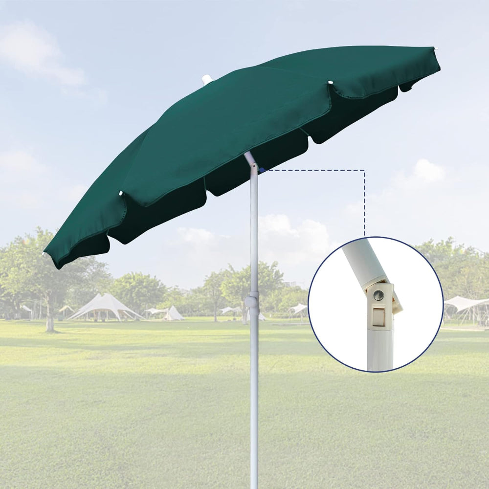 AMMSUN 6FT green large outdoor umbrella with push tilt button for all derections for sun shade