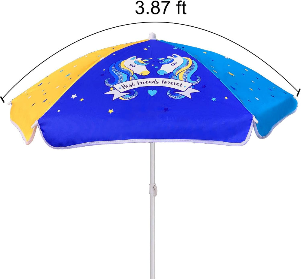 AMMSUN 47 inches kid Umbrella for camp chair umbrella, Unicorn Pattern travel beach umbrellaor