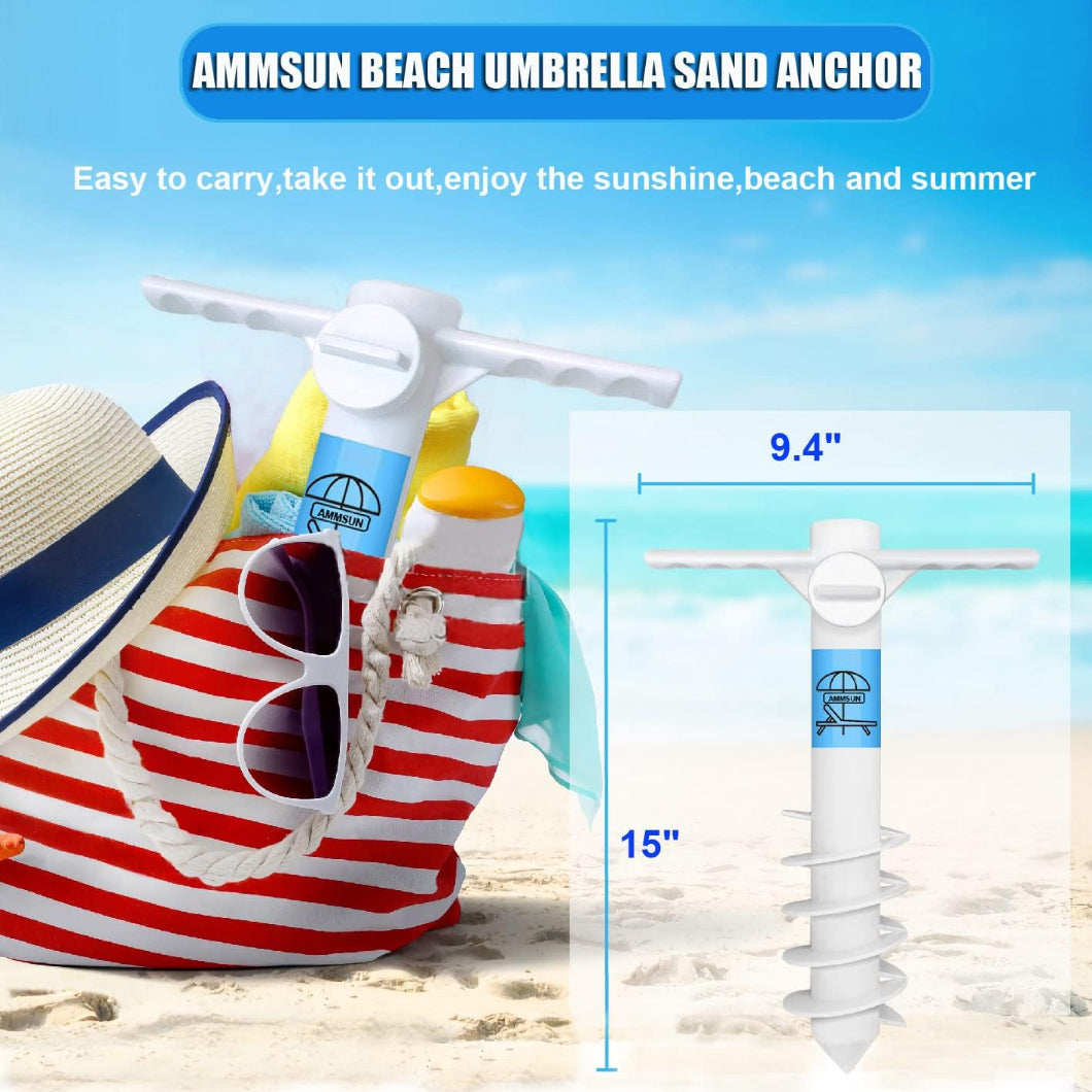 AMMSUN portable beach umbrella sand anchor for beach outdoor umbrella base in 9.4