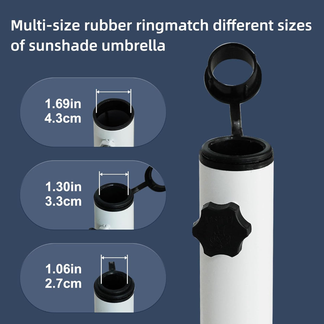 AMMSUN four folding legs umbrella stand  has multi-size rubber ringmatch different sizes of sunshade umbrella