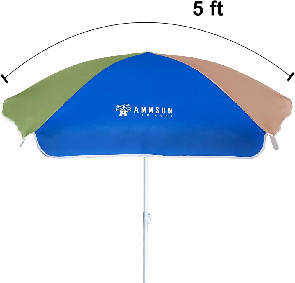 AMMSUN 5ft kids umbrella girls boys umbrella, Green Blue umbrella stroller for kids ages 4-8