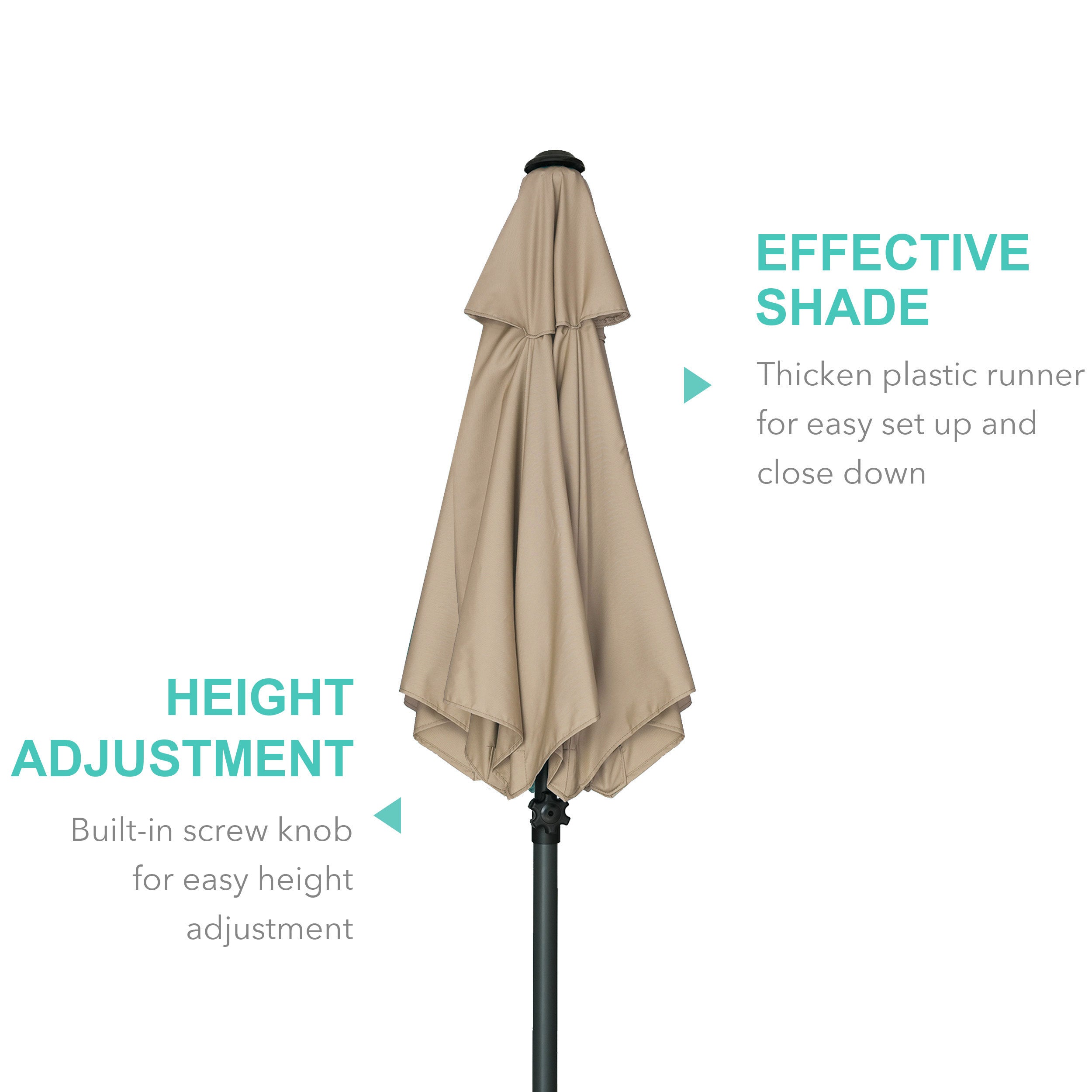 AMMSUN 6ft Patio Table Umbrella,Tan