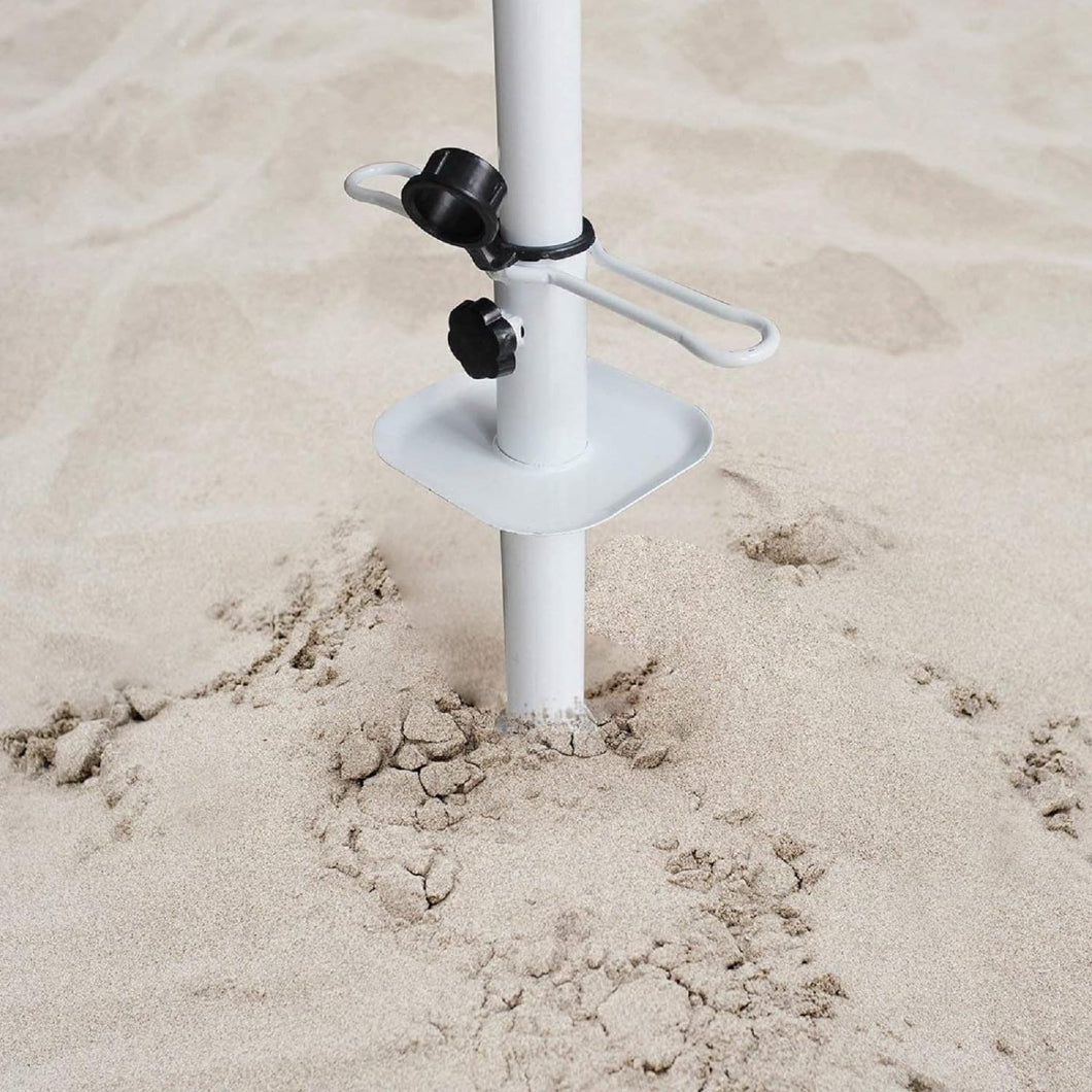 AMMSUN white metal beach umbrella sand anchor can be used in sand for beach umbrella stand