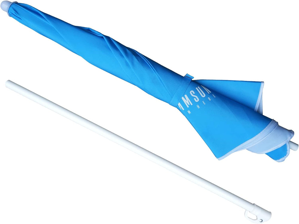 AMMSUN 5ft Kid Umbrella, Sky Blue - AMMSUN Beach Umbrella for kids chair with umbrella with lower pole with height adjustment