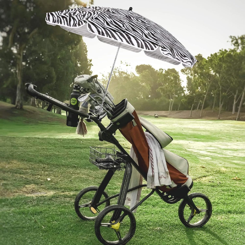 zebra AMMSUN chair with canopy shade 43 inches chair umbrella with universal clamp clip on a golf cart