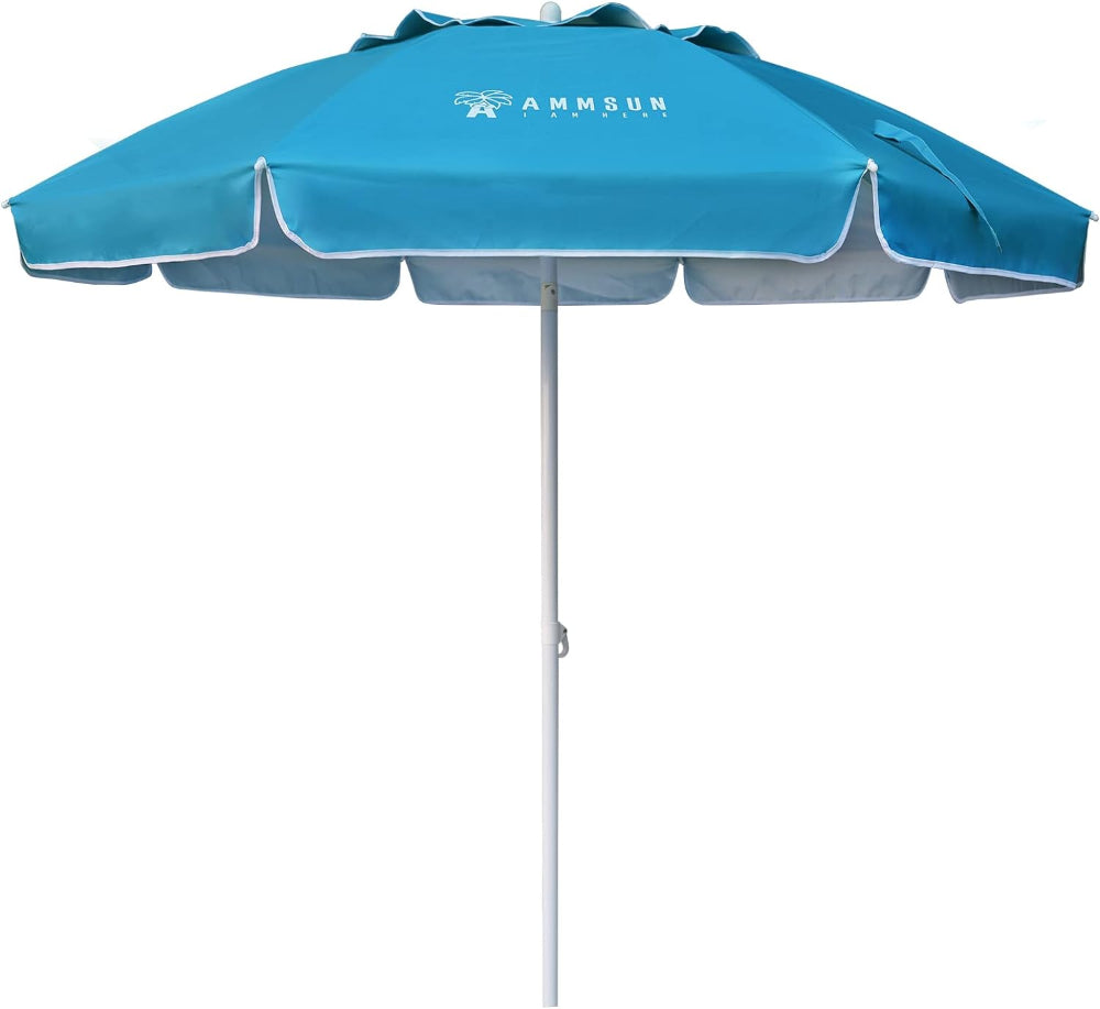 AMMSUN 6.5ft sky blue beach umbrella with sand bag for sun umbrellas outdoor