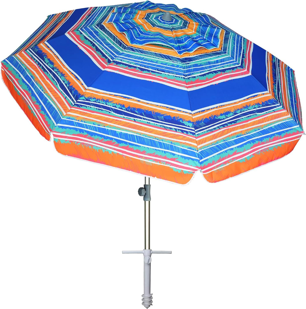 AMMSUN 7ft Beach Umbrella With Sand Anchor,Caribbean Twilight - AMMSUN Beach Umbrella