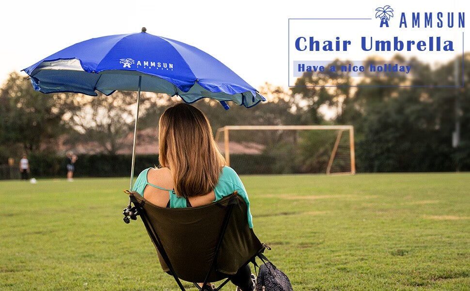 AMMSUN 43 Inches Chair Umbrella With Universal Clamp,Blue | AMMSUN ...